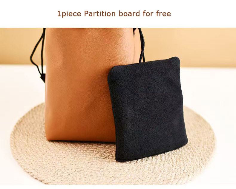 High Quality PU Leather Lens Drawstring Pouch Bag Waterproof Dust Proof Instant Camera Pouch