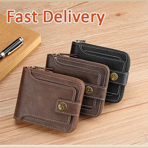Vintage Business Wallet Man Short Purse Money Clip Credit Card Wallet Men