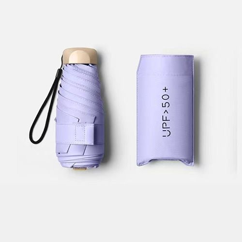 Ultra Light UPF50+ Flat 5-Folding UV Sun Umbrella Small Black Coated Travel Umbrella portable pocket umbrella
