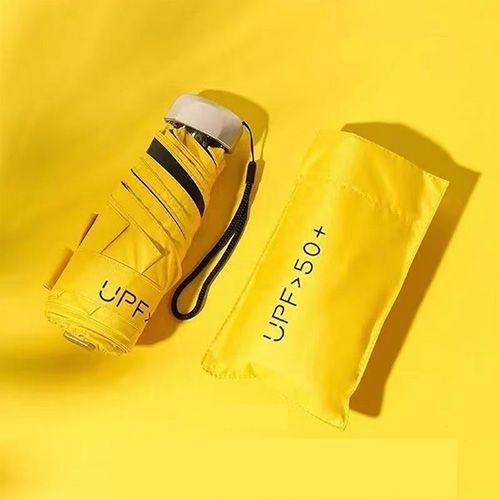 Ultra Light UPF50+ Flat 5-Folding UV Sun Umbrella Small Black Coated Travel Umbrella portable pocket umbrella