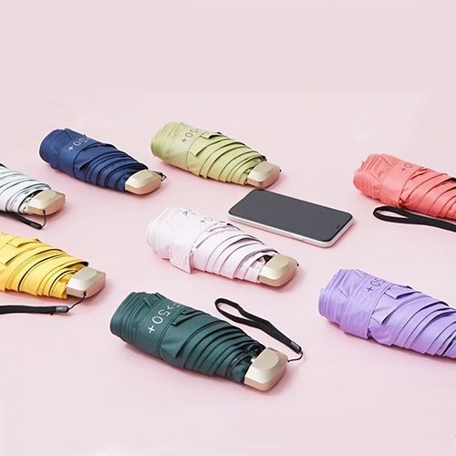 Ultra Light UPF50+ Flat 5-Folding UV Sun Umbrella Small Black Coated Travel Umbrella portable pocket umbrella
