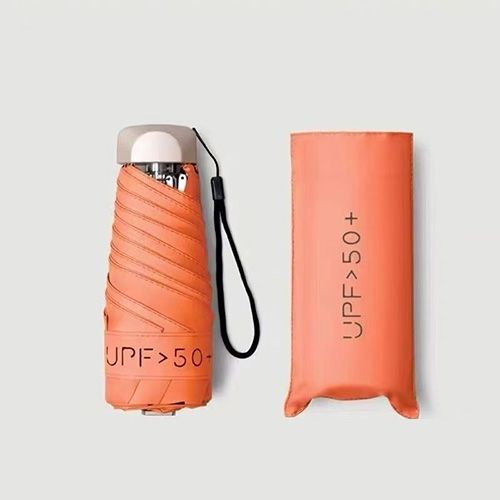 Ultra Light UPF50+ Flat 5-Folding UV Sun Umbrella Small Black Coated Travel Umbrella portable pocket umbrella