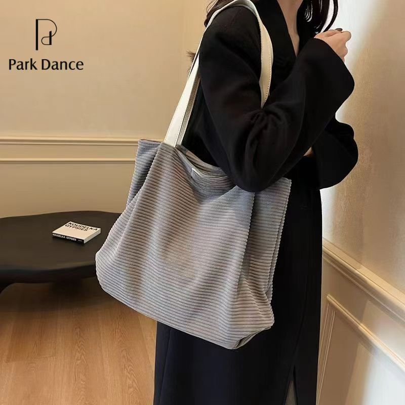 Women's Stylish Casual Commuting Tote Bag Popular Corduroy Large-Capacity Premium Shoulder Bag