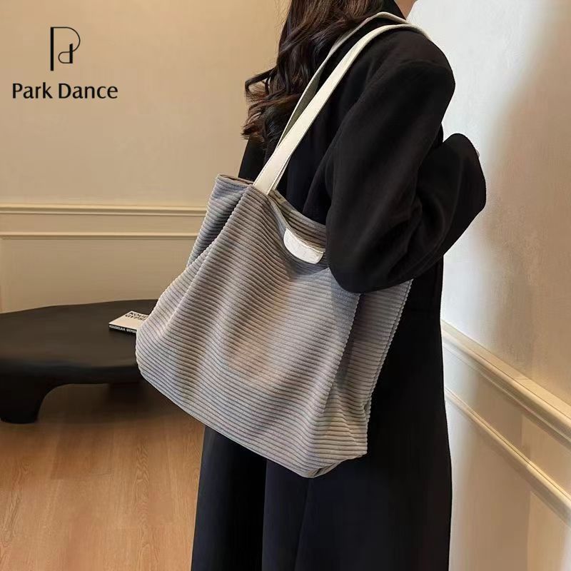 Women's Stylish Casual Commuting Tote Bag Popular Corduroy Large-Capacity Premium Shoulder Bag