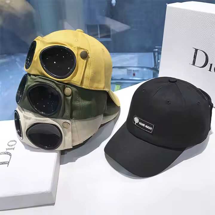 Pilot Hat Hip Hop Cool Reverse Wearing Glasses Cap Street Personality fashion Sunglasses Baseball Cap