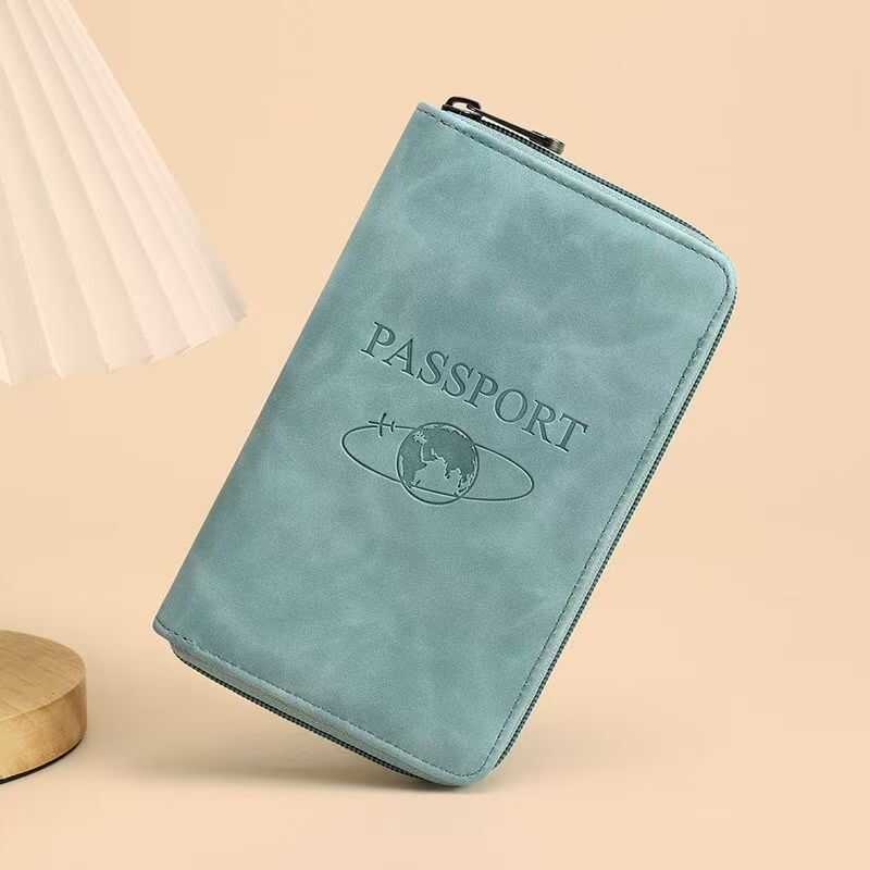 High End PU Leather RFID blocking Passport Holders Multifunctional travel wallet card holder Business Ticket holder phone passport bag