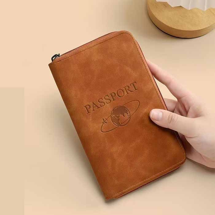 High End PU Leather RFID blocking Passport Holders Multifunctional travel wallet card holder Business Ticket holder phone passport bag