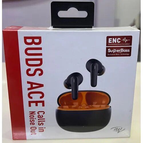 Itel Buds Ace in Ear TWS Earbuds with 40H Playtime, Quad Mic ENC, IPX5, 10MM Bass Boost Drivers,BT Version 5.3, Fast Charging