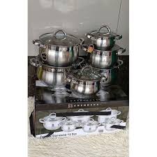 12 pieces Edenberg stainless steel cookware set Elegance Sufuria Cooking Pot