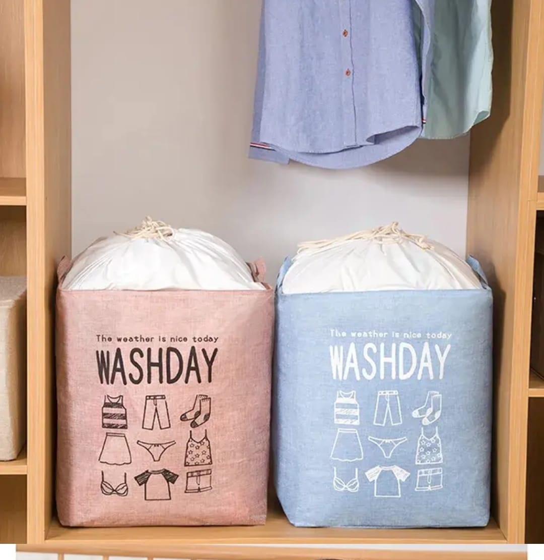 100L large foldable canvas laundry basket home decor
