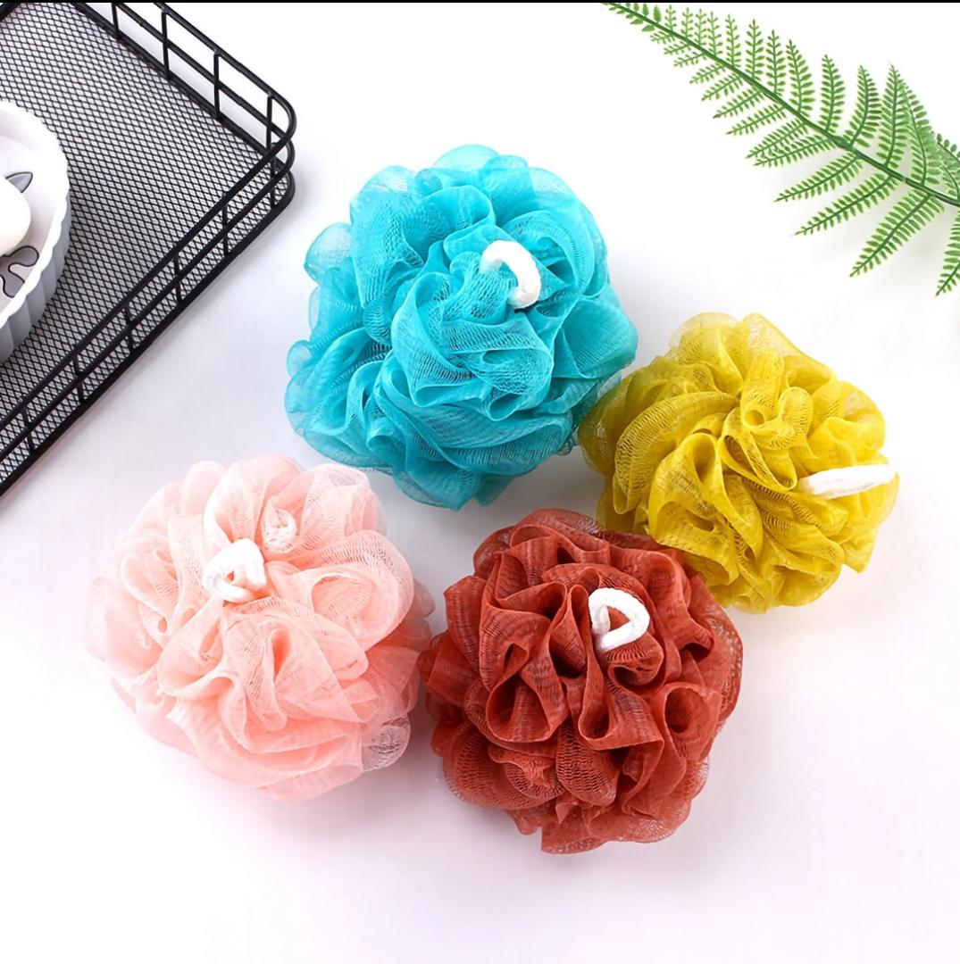 3pcs Exfoliating Bath Set, Exfoliating Gloves, Bath Flower, Back Scrubber, Bath Shower Loofah Sponge, Bathroom Accessories