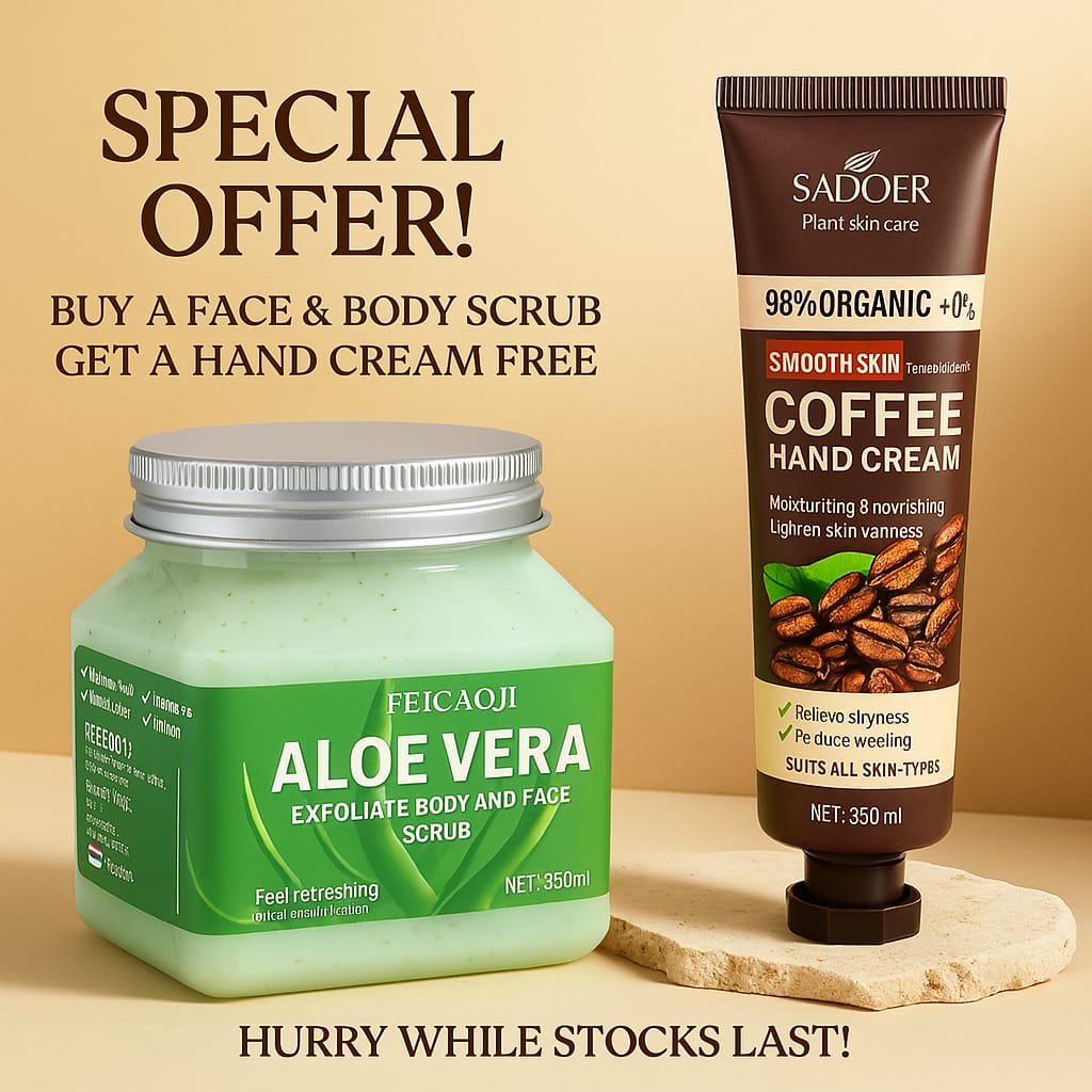 Exfoliating ,Moisturizing & Foaming Scrub (Face & Body)
For all skin types – gently removes dead skin, clears acne, and deeply hydrates for smooth, glowing skin.