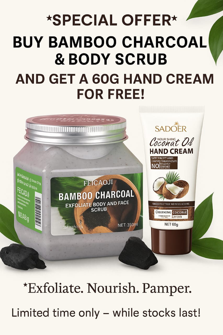 BUY  350G FACE AND BODY SCRUB GET A FREE 60G MOISTURISING COCONUT HAND CREAM FOR FREEE!!! Exfoliating,Moisturing and foaming face and body scrub for all skin types