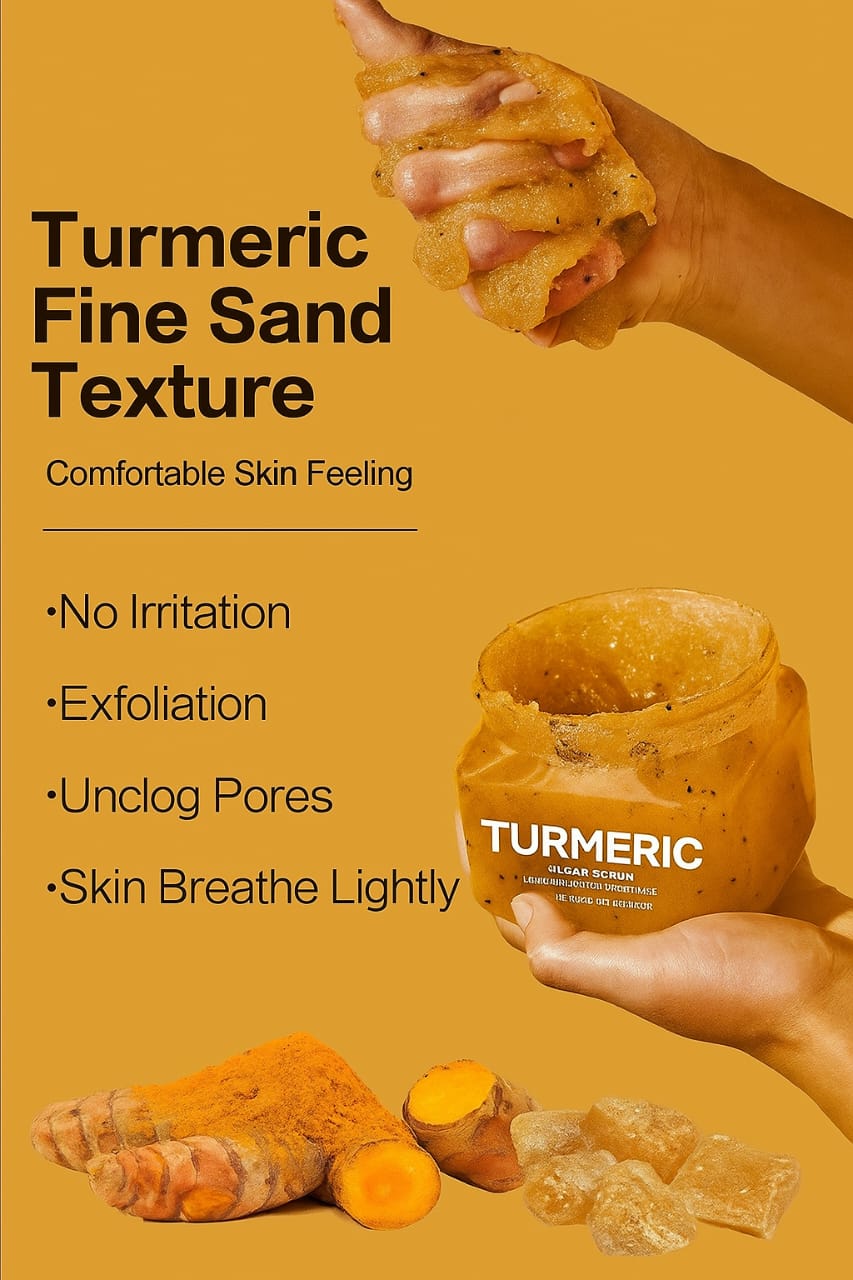 BUY A 610G EXFOLIATING TURMERIC SHEA SUGAR SCRUB AND GET A KOJIC HANDCREAM FOR FREE, MADE WITH TURMERIC SHEA BUTTER AND HONEY