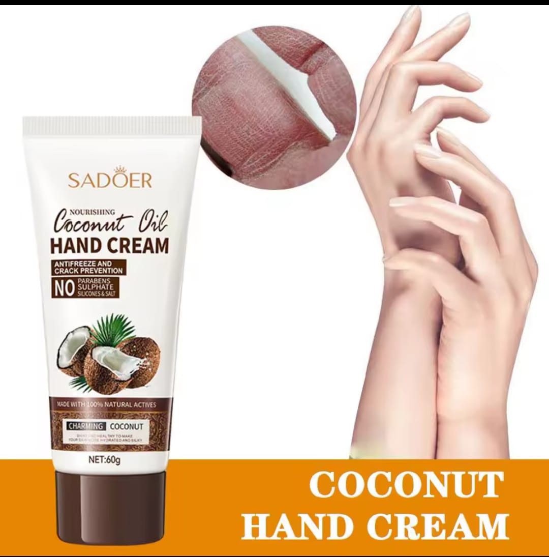 60G COCONUT HAND CREAM IMPROVES THE SKIN BRIGHTENS  DEEPLY REPAIR AND MOISTURIZING NOURISHING HAND CARE. PREVENT DRYING AND CRACKING.NON GREASY