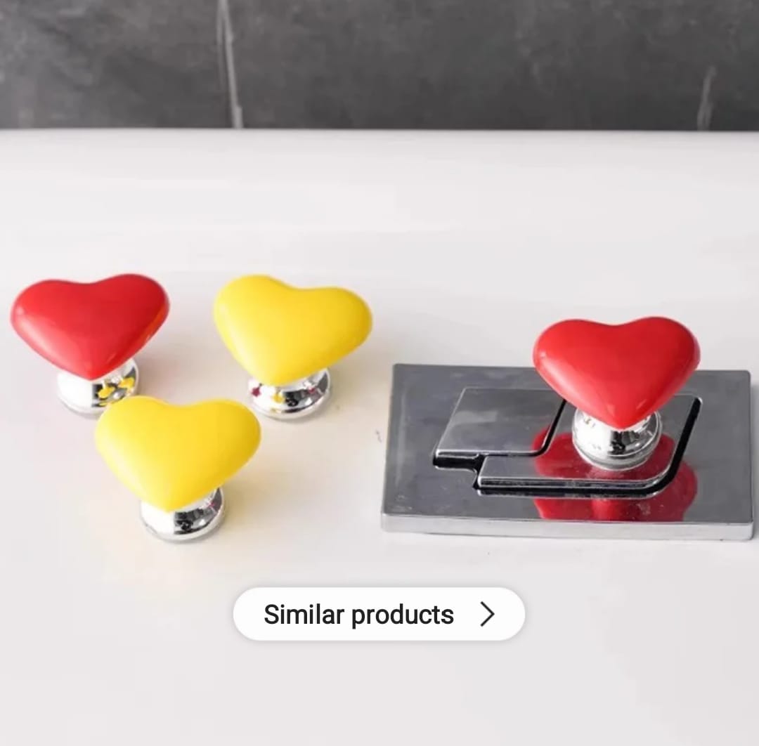 TWO PIECES TOILET PUSHER BUTTON LOVE HEART SHAPED ACCESORIES LONG NAIL SHAPE UNIVERSAL FLUSHING SWITCH TOILET BUTTON