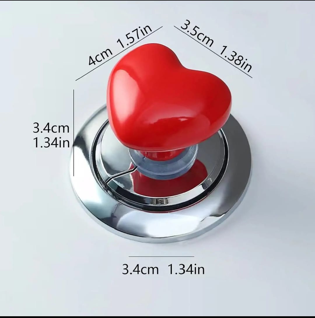 TWO PIECES TOILET PUSHER BUTTON LOVE HEART SHAPED ACCESORIES LONG NAIL SHAPE UNIVERSAL FLUSHING SWITCH TOILET BUTTON