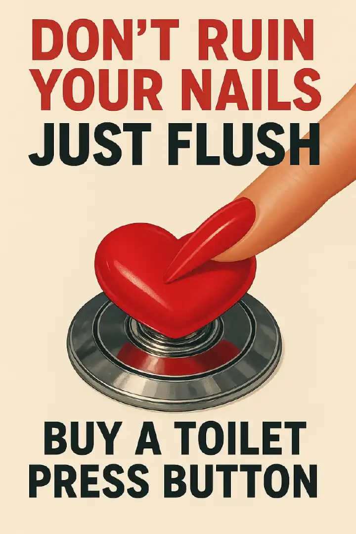 TWO PIECES TOILET PUSHER BUTTON LOVE HEART SHAPED ACCESORIES LONG NAIL SHAPE UNIVERSAL FLUSHING SWITCH TOILET BUTTON