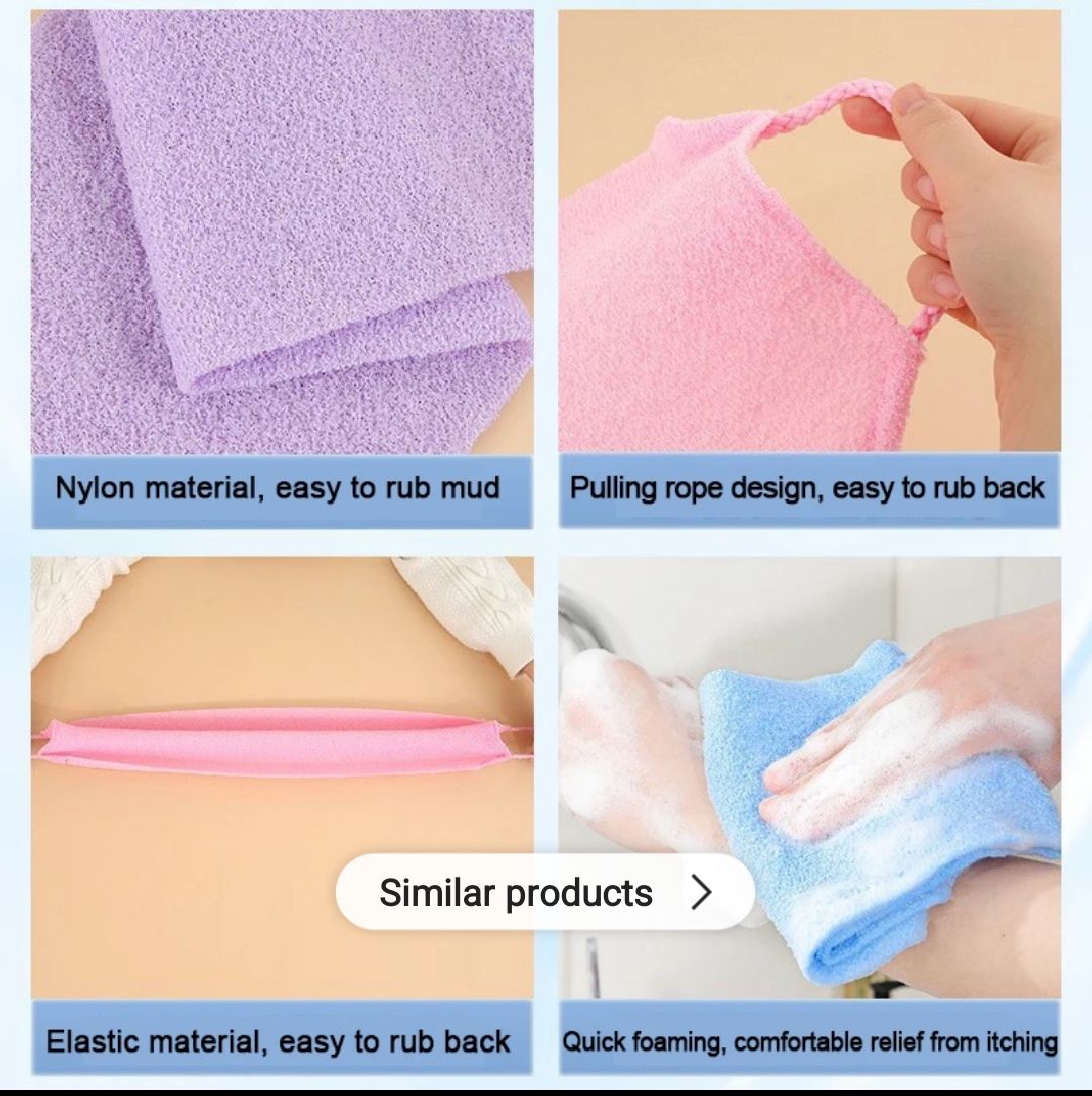 Japanese Exfoliating loofah bath, Long Exfoliating stretching Back sponge shower Scrubber for daily use. Exfoliating loofah Washcloth