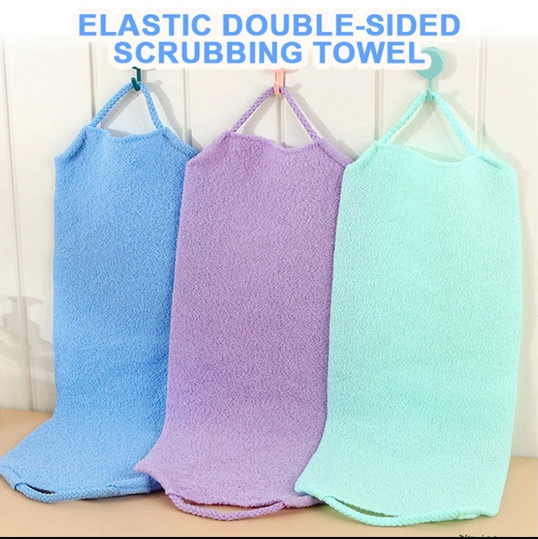 Japanese Exfoliating loofah bath, Long Exfoliating stretching Back sponge shower Scrubber for daily use. Exfoliating loofah Washcloth