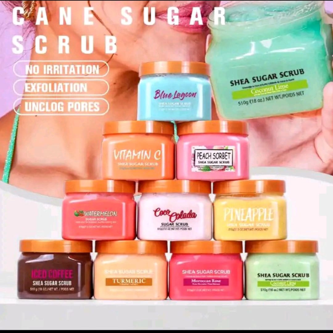 BUY 610G EXFOLIATING COCO COLADA BODY SCRUB GET A KOJIC HANDCREAM. MADE WITH SHEA BUTTER, PINEAPPLE AND COCONUT