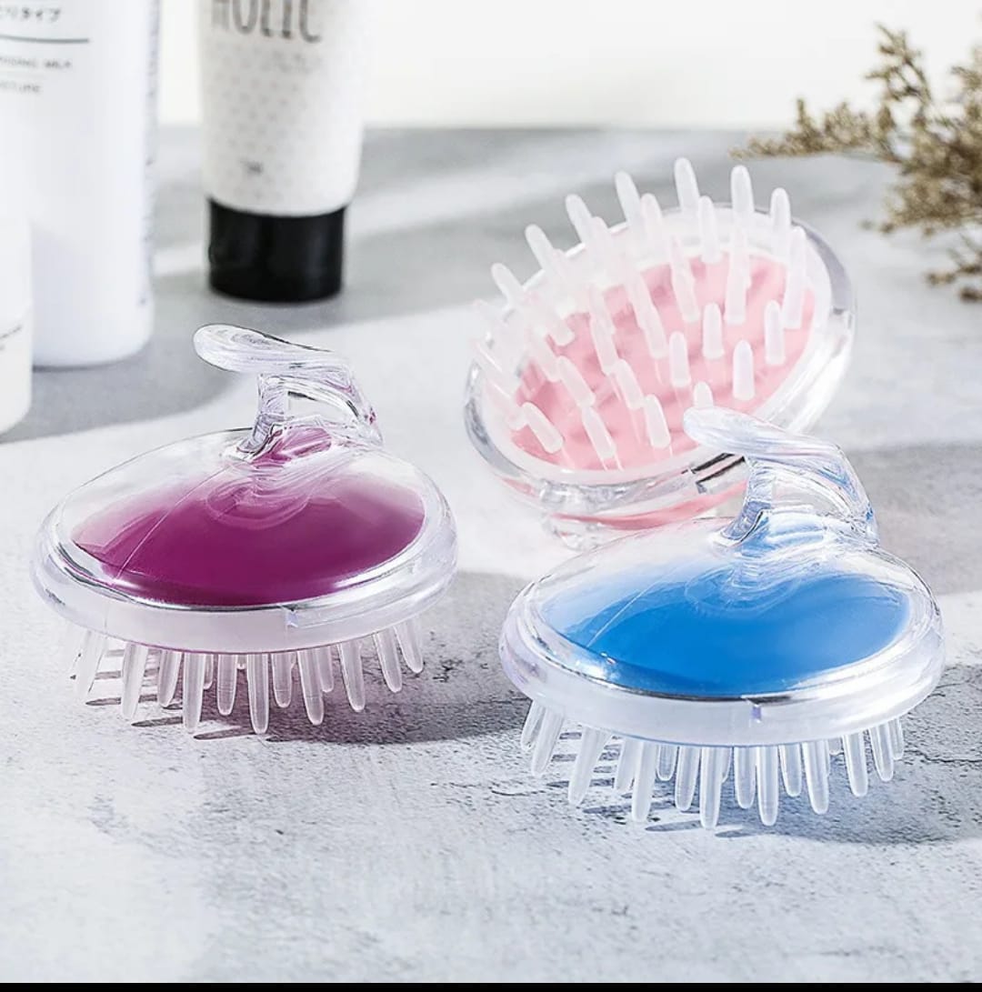 SILICONE HEAD AND HAIR SCALP MASSAGER STIMULATES BLOOD CIRCULATION HENCE HAIR GROWTH, WASHING BRUSH SALON HAIRDRESSING, SCALP SCRUBBER FOR WASHING HAIR DANDRUFF EXFOLIATOR BRUSH