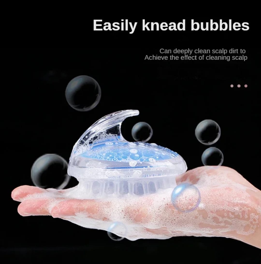 SILICONE HEAD AND HAIR SCALP MASSAGER STIMULATES BLOOD CIRCULATION HENCE HAIR GROWTH, WASHING BRUSH SALON HAIRDRESSING, SCALP SCRUBBER FOR WASHING HAIR DANDRUFF EXFOLIATOR BRUSH
