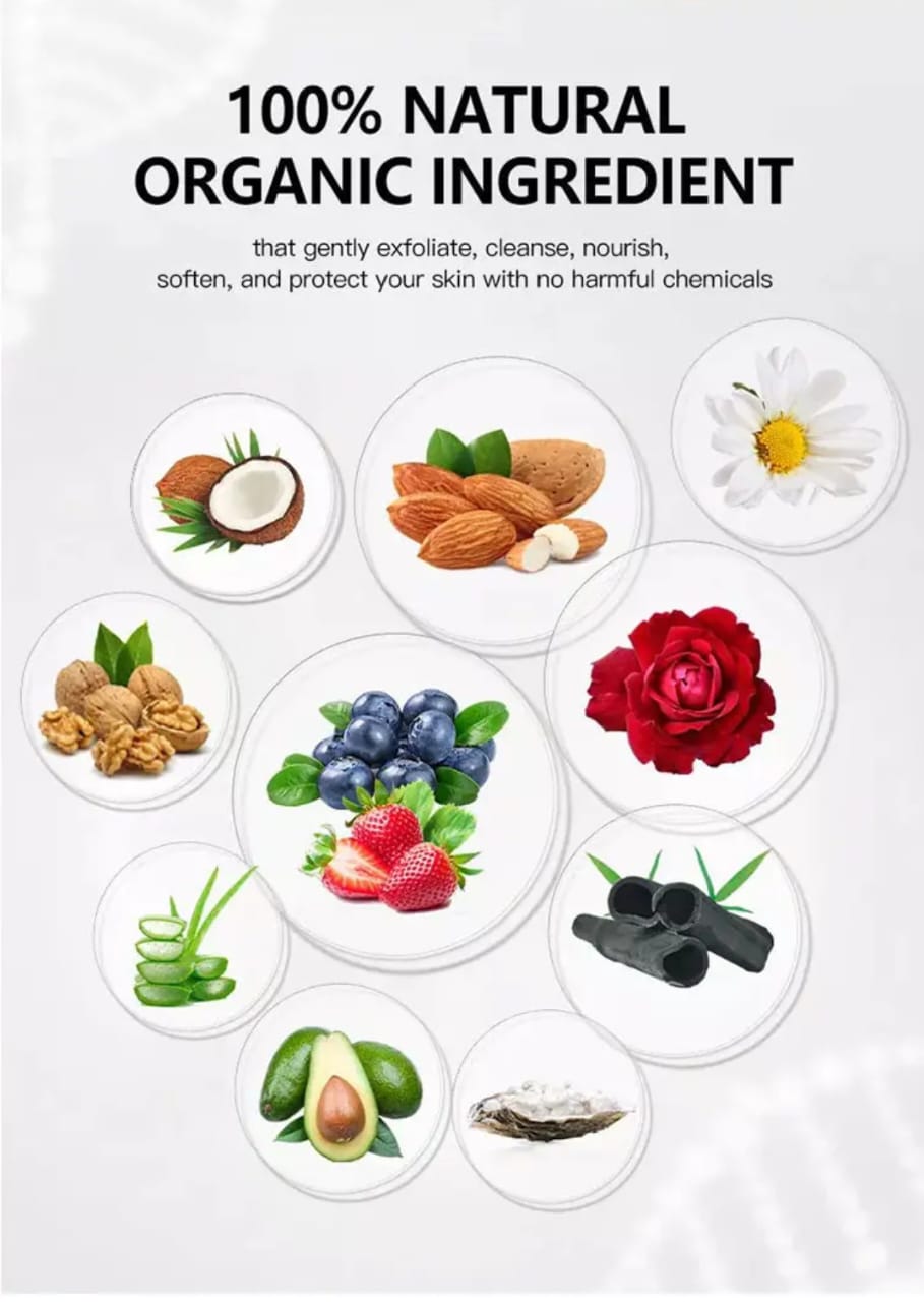 Exfoliating ,Moisturizing & Foaming Scrub (Face & Body)
For all skin types – gently removes dead skin, clears acne, and deeply hydrates for smooth, glowing skin.