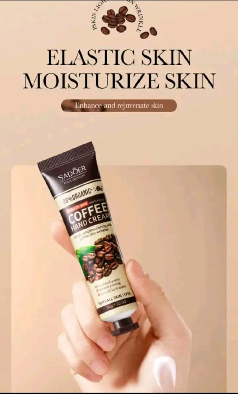 30G COFFEE HAND CREAM VITAMIN C SILICONE FREE MOISTURIZING ANTI DRY, HYDRATING, ANTI CRACKING, BRIGHTENING AND TENDER SOOTHING MOISTIRIZING HAND CREAM