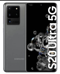 Brand New Samsung S20 ultra 12GB Ram256GB RomBattery 4500mAh Main camera12 MP 64.0MP 12.0 MPcamera10.0MP Display6.2 inchProcessor Exynos 990Connectivity Dual simVoLTE,Wi-Fi OS Android 11 Colors Grey