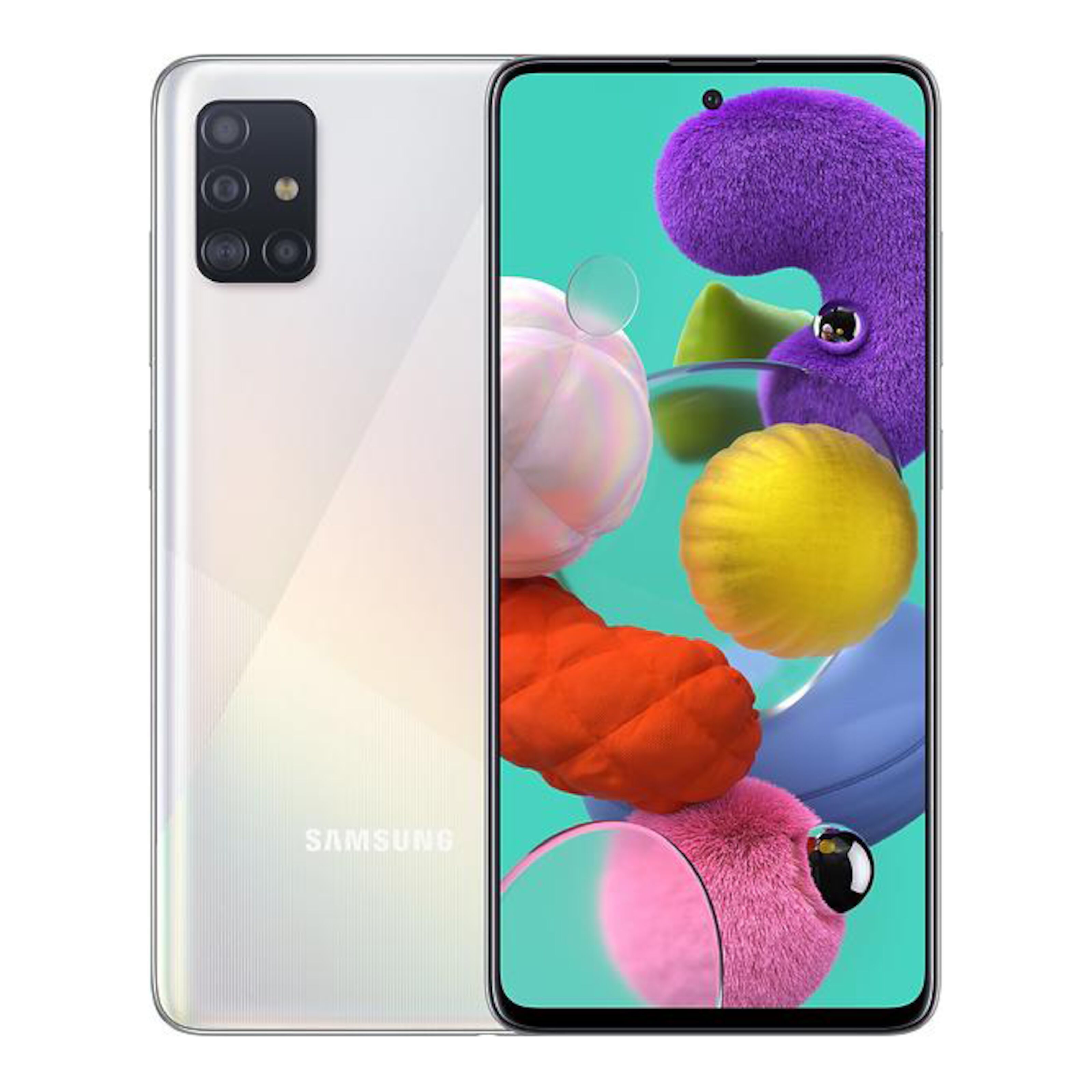 A51,
64GB+4GB,
Battery;4000mAh,