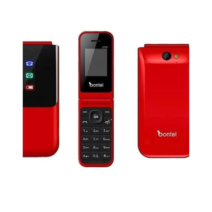 (On Offer) Bontel 2720 1.77" Display Flip Phone dual(two) sim card slot MP3,MP4,FM Radio Flash Torch battery 1000mAh Feature Phone kabambe