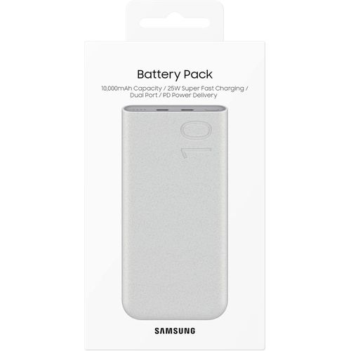Samsung Galaxy 10000mAh Power Bank, 25W PD Fast Charging, Dual Output, Quick Charge, Beige BATTERY PACK WITH USB C CABLE