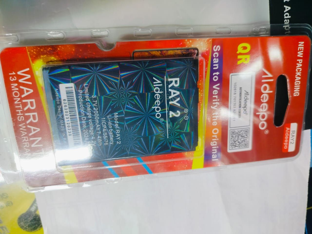 Neon ray 2 original aldeepo  long lasting replacement battery