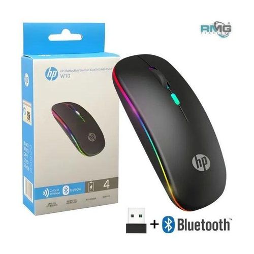 HP W10 Dual Mode Rechargeable Bluetooth Wireless Silent Click Mouse