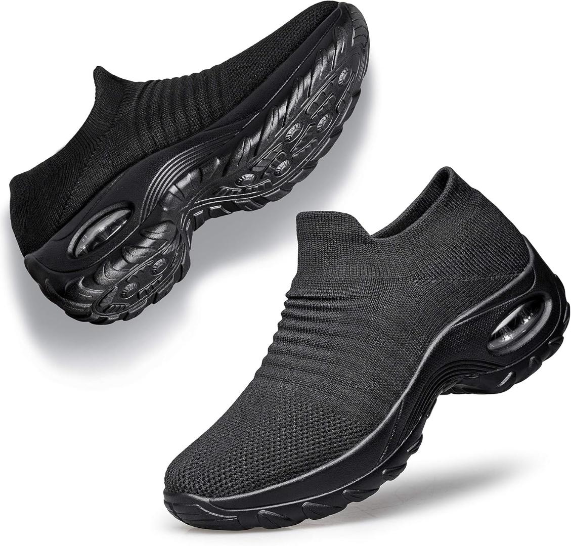 latest ladies Flyknit breathable walking sneaker shoe