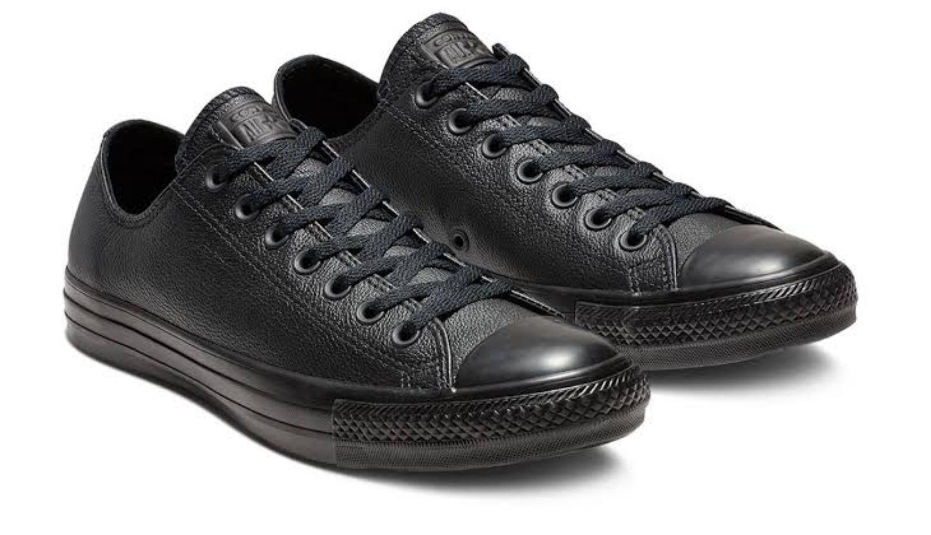 original unisex canvas Black leather flat rubber shoes