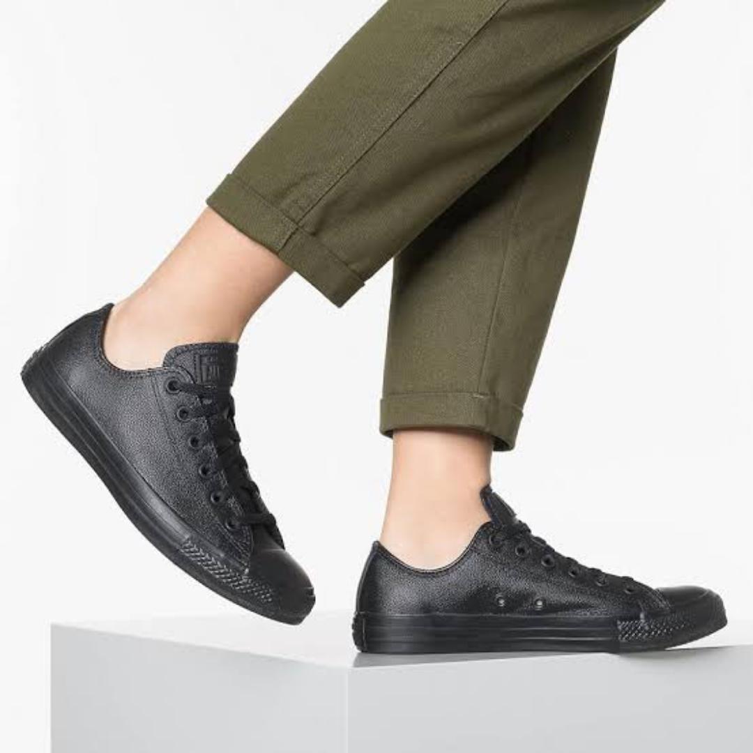 original unisex canvas Black leather flat rubber shoes