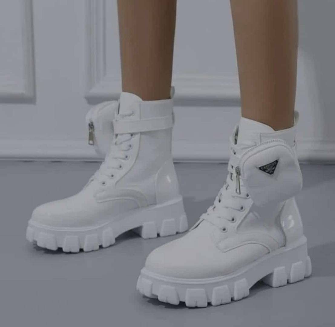 ladies white prada boot original shoe