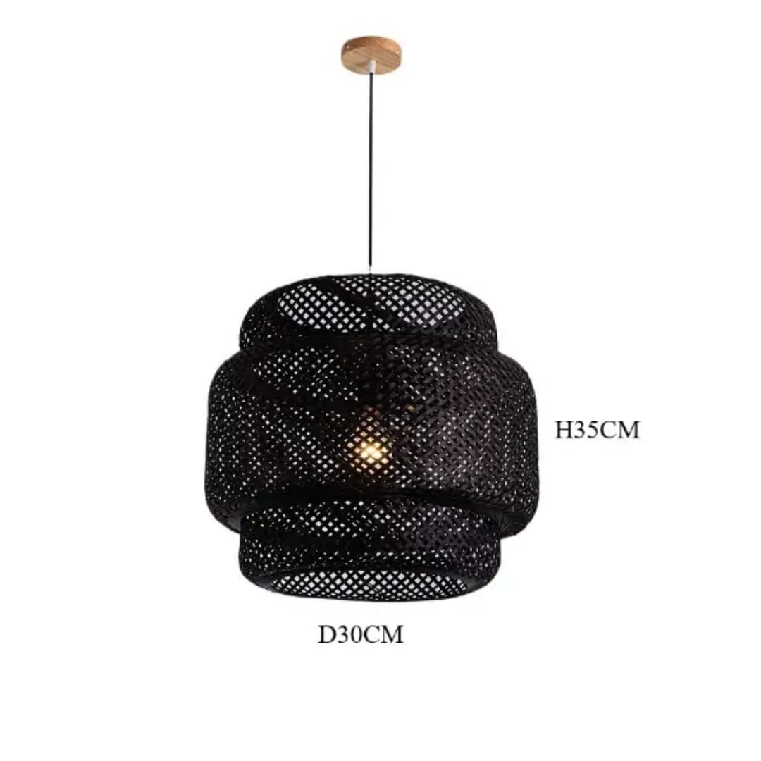 Black Rattan Pendant Light.