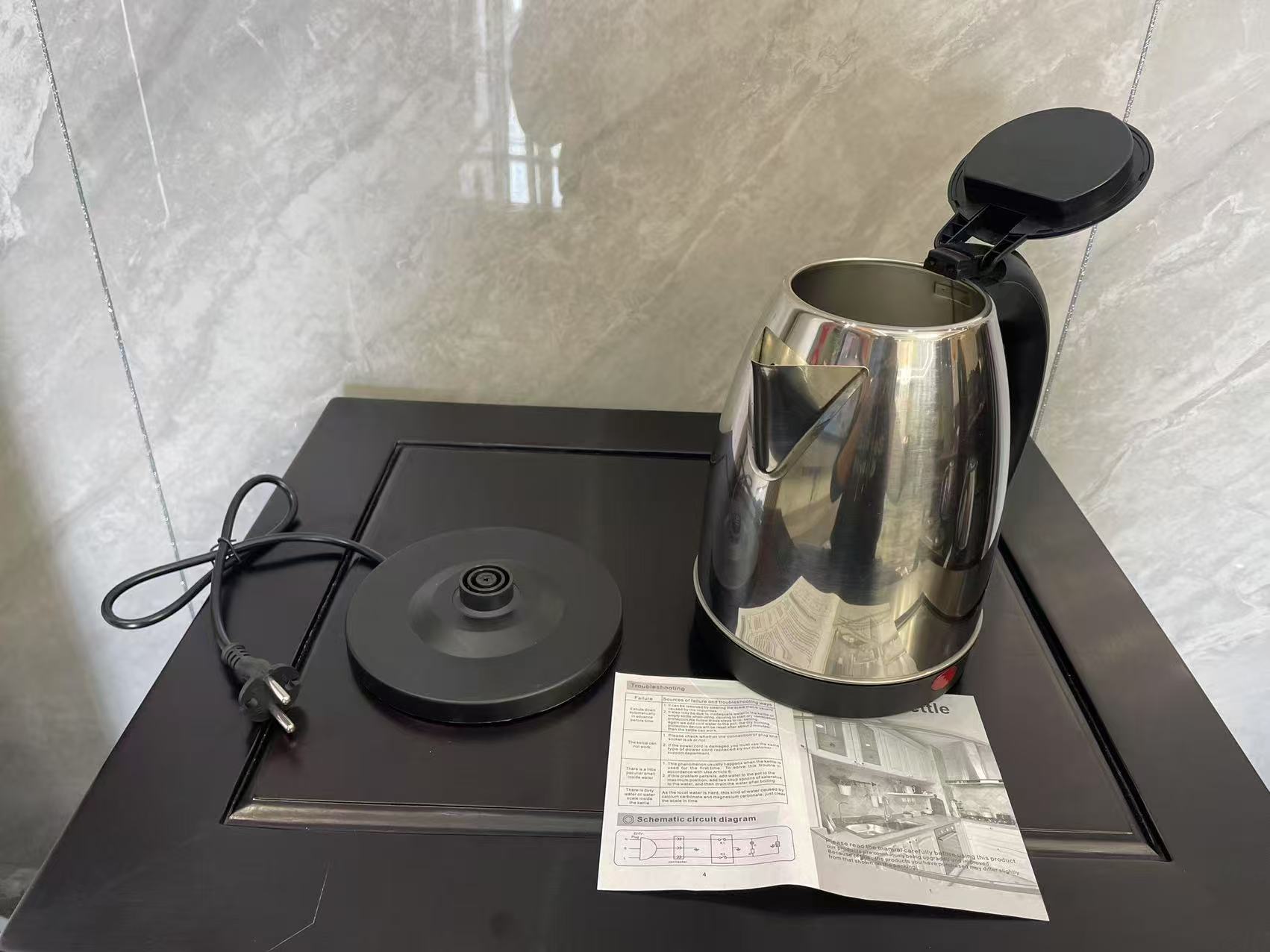 2L Stainless Steel  Electric Kettle  Small  Kitchen  Electrical Appliance  Hot Water Kettle 1500W Electric Tea Kettle  Auto Close  Anti Dry Boiling  Kettle  Hot Water Kettle for Coffee  Beverages  Tea