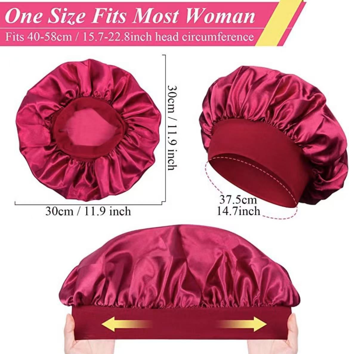 3PCS  Women's hats  silk headscarves   sleep elastic broadband silk sleep caps  breathable hair covers   sleep bandanas