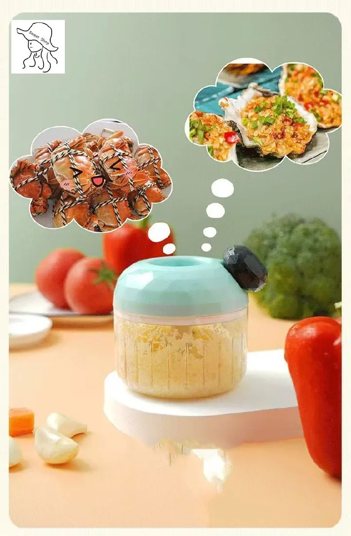 300ML  Mini  Kitchen  Garlic Crusher  Multifunction  Blender  Grinder  Fruit Crusher  Food Chopper  Seasoning  Spice Tools  Meat  Peppers Spices Grinder  fruit blender  garlic processor minced garlic