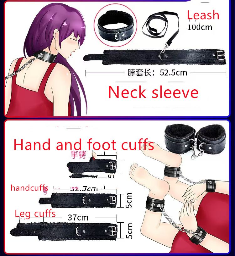 10pcs SM Bondage Restraint Set suitable for couples  Masturba Sex Toy couples  women  plush handcuff bondage kit   adult toys and games  with eye mask  leather whip  nipple clamp and other accessories