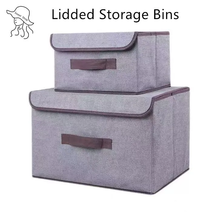 2 pcs Foldable box Storage box with lid   foldable storage and organizing clothes container