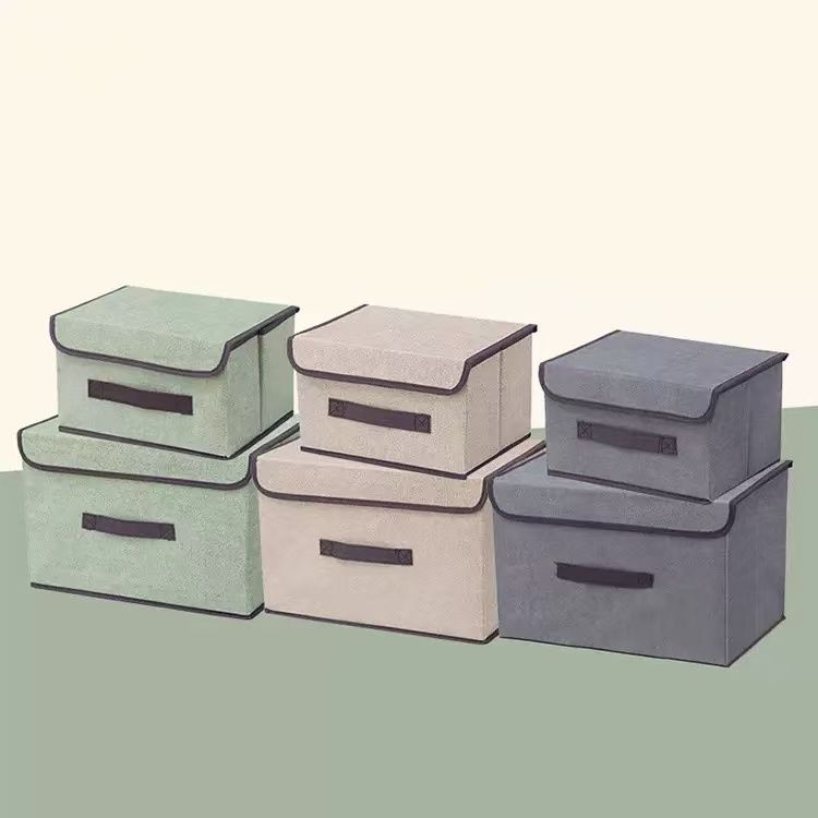 2 pcs Foldable box Storage box with lid   foldable storage and organizing clothes container