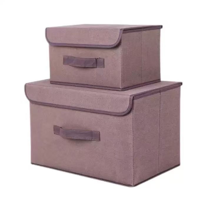 2 pcs Foldable box Storage box with lid   foldable storage and organizing clothes container