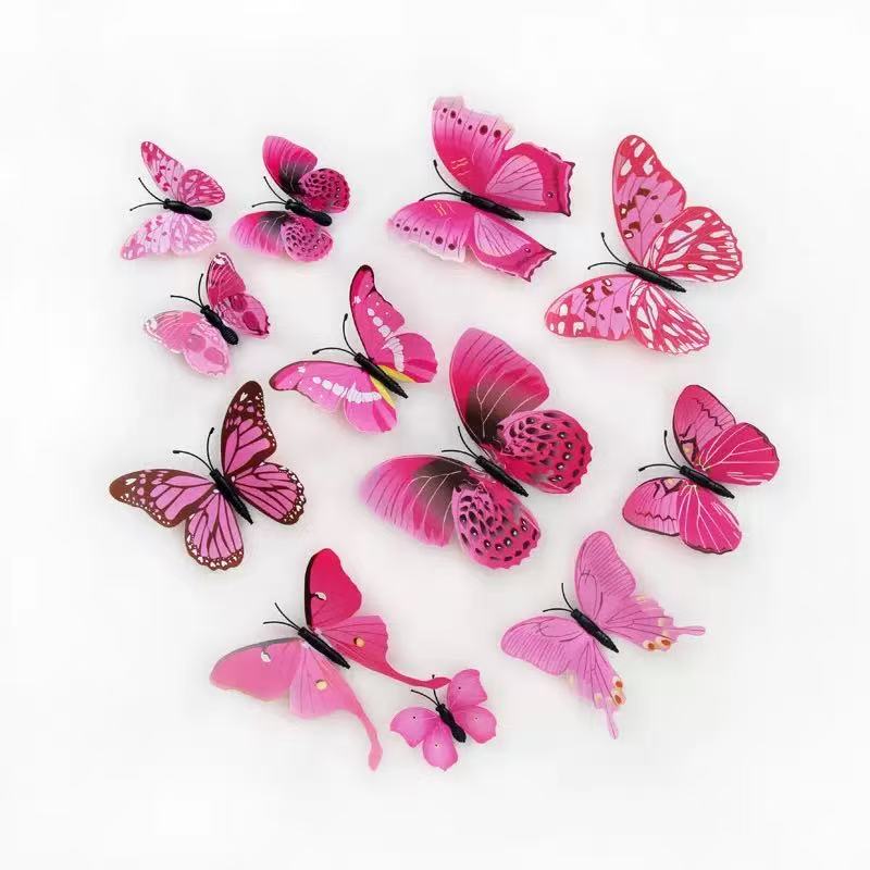 12 pcs  3D butterfly wall decorations   butterfly wall stickers   home decor  art stickers  3D wallpaper House decorative stickers, furniture decorative stickers, interior decorative murals, wallpaper