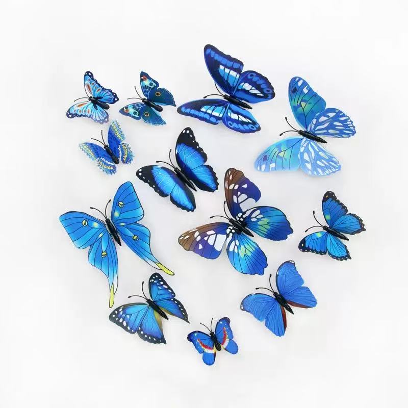 12 pcs  3D butterfly wall decorations   butterfly wall stickers   home decor  art stickers  3D wallpaper House decorative stickers, furniture decorative stickers, interior decorative murals, wallpaper