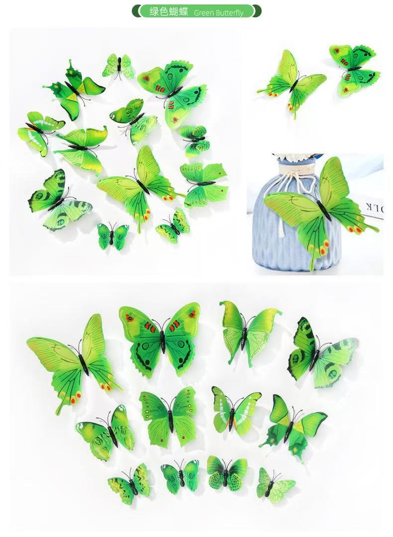 12 pcs  3D butterfly wall decorations   butterfly wall stickers   home decor  art stickers  3D wallpaper House decorative stickers, furniture decorative stickers, interior decorative murals, wallpaper